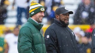 Steelers' Meeting With Aaron Rodgers Likely Resulted In Mike Tomlin Getting Questioned (Steelers News). Photo by Jeff Hanisch / USA TODAY Sports