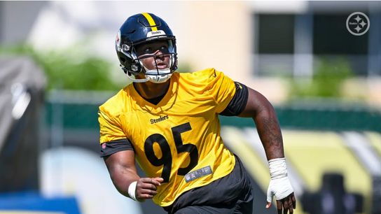 Steelers rookie defensive lineman Keeanu Benton at OTA's