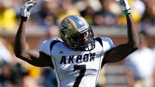 Former Steelers' RB Jawon Chisholm during his time playing college football for Akron. Former Steelers' RB Jawon Chisholm