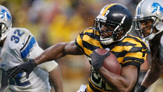 Former Steelers WR Jerricho Cotchery running with the football in a game against the Lions. Steelers' Jerricho Cotchery