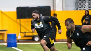 Steelers' Dan Moore Jr. Is The "Villain" That Rookie Offensive Tackles Have To Fight To Get To "Big Bosses"  (Steelers News). Photo by Taylor Ollason / Pittsburgh Steelers