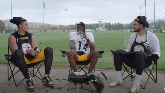 Steelers Pat Freiermuth, Zach Gentry and George Pickens