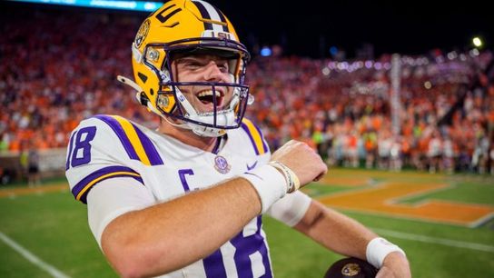 Steelers potential draft prospect and current LSU quarterback Garrett Nussmeier. Steelers potential draft prospect and current LSU quarterback Garrett Nussmeier.