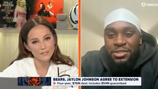 Steelers' Kay Adams interviewing Jaylon Johnson on her show Up and Adams.