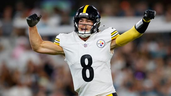 Steelers QB Kenny Pickett celebrates during a game