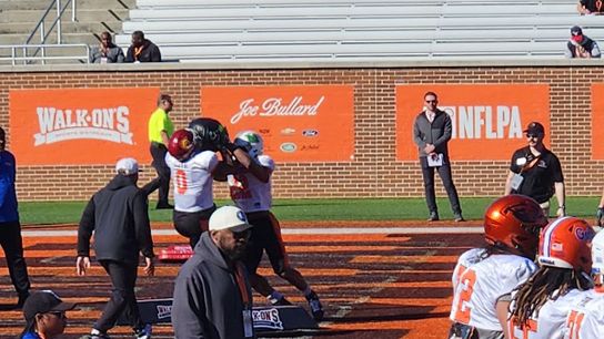 Steelers Head Coach Mike Tomlin scouting during 2024 Senior Bowl drills Steelers Head Coach Mike Tomlin scouting during 2024 Senior Bowl drills