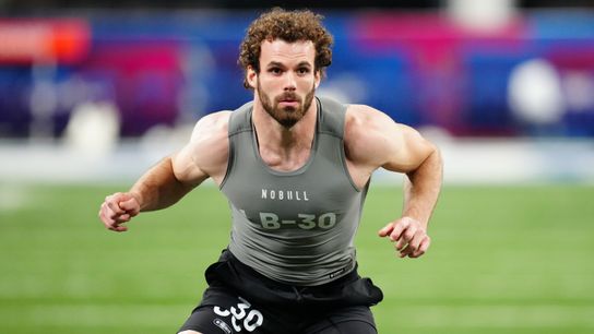 Steelers Linebacker Payton Wilson working out at the NFL Combine