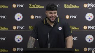 New Steelers Offensive Tackle Troy Fautanu Grateful For Warm Welcome From New Teammates (Steelers News). Photo by Pittsburgh Steelers 