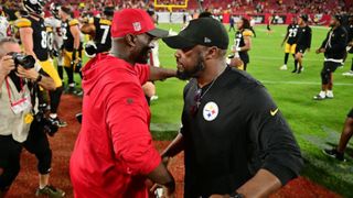 Steelers' Mike Tomlin Announcing Falcons Should Be Ready For Justin Fields Has Raheem Morris Calling It A "Masterclass" (Steelers News). Photo by Getty Images