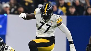 Steelers' Broderick Jones Is "Weaker Link" On Offensive Line Yet No Change Is Coming   (Steelers News). Photo by Marc Lebryk / Imagn Image