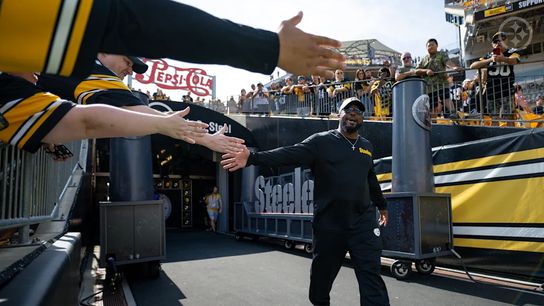 Steelers' Head Coach Mike Tomlin taking the field for the team's Week 3 home opener against the 2-0 Chargers in 2024.