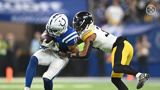 Steelers' safety Minkah Fitzpatrick making a tackle during Colts game in Week 3 2024.