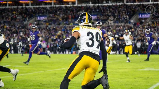 Pittsburgh Steelers' Safety Minkah Fitzpatrick finally gets his first interception after nearly two full seasons against the Baltimore Ravens in 2024.