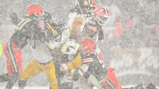 Pittsburgh Steelers' running back Najee Harris against the Cleveland Browns in 2024.