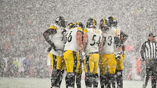 The Pittsburgh Steelers offense during snow-bowl against the Cleveland Browns in 2024.