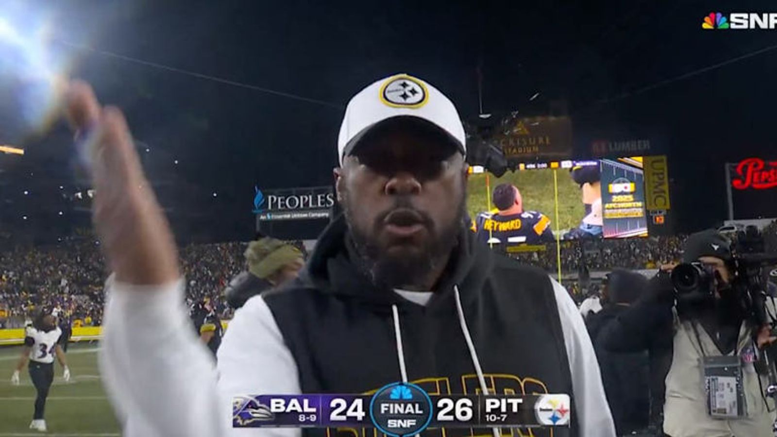 New Details Emerge On What Mike Tomlin Told The Steelers During His Final Goodbye (Steelers News). Photo by Sunday Night Football Broadcast