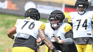 Steelers Rookie Troy Fautanu Avoids Serious Knee Injury (Steelers News). Photo by Sebastian Foltz /Post-Gazette