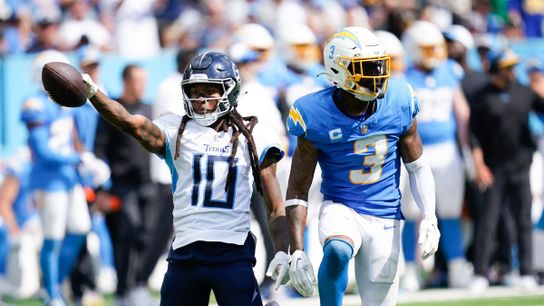 DeAndre Hopkins celebrates a first down against the Chargers. DeAndre Hopkins celebrates a first down against the Chargers.