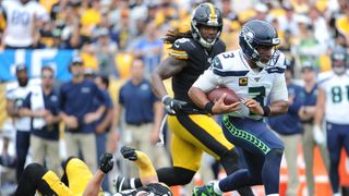 Steelers’ Russell Wilson Surprised Pundits With His Speed At OTAs: “They Ain’t Getting That Man” (Steelers News). Photo by Getty Images