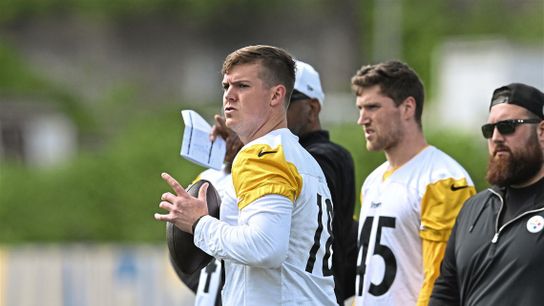 Steelers' Mason Rudolph Shares Honest First Impressions Of Rookie Will Howard. Photo by Pittsburgh Post-Gazette