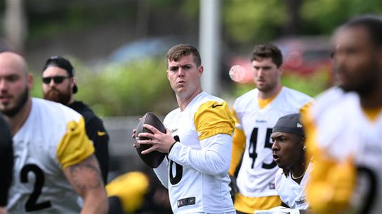 Steelers' rookie Will Howard getting reps in a 2025 mini camp.
